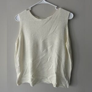 Cream Sleeveless Knit Top